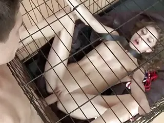 Submissive teen losses masters dog and gets caged and pounded