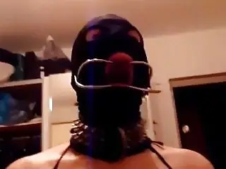 Amateur gimp slave girl rides masters big dick BDSM porn