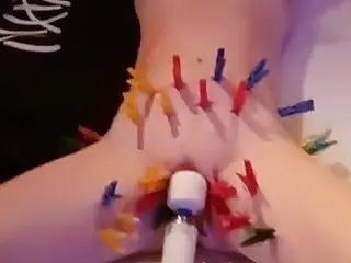 Chick gets her pussy tortured by a big magic wand